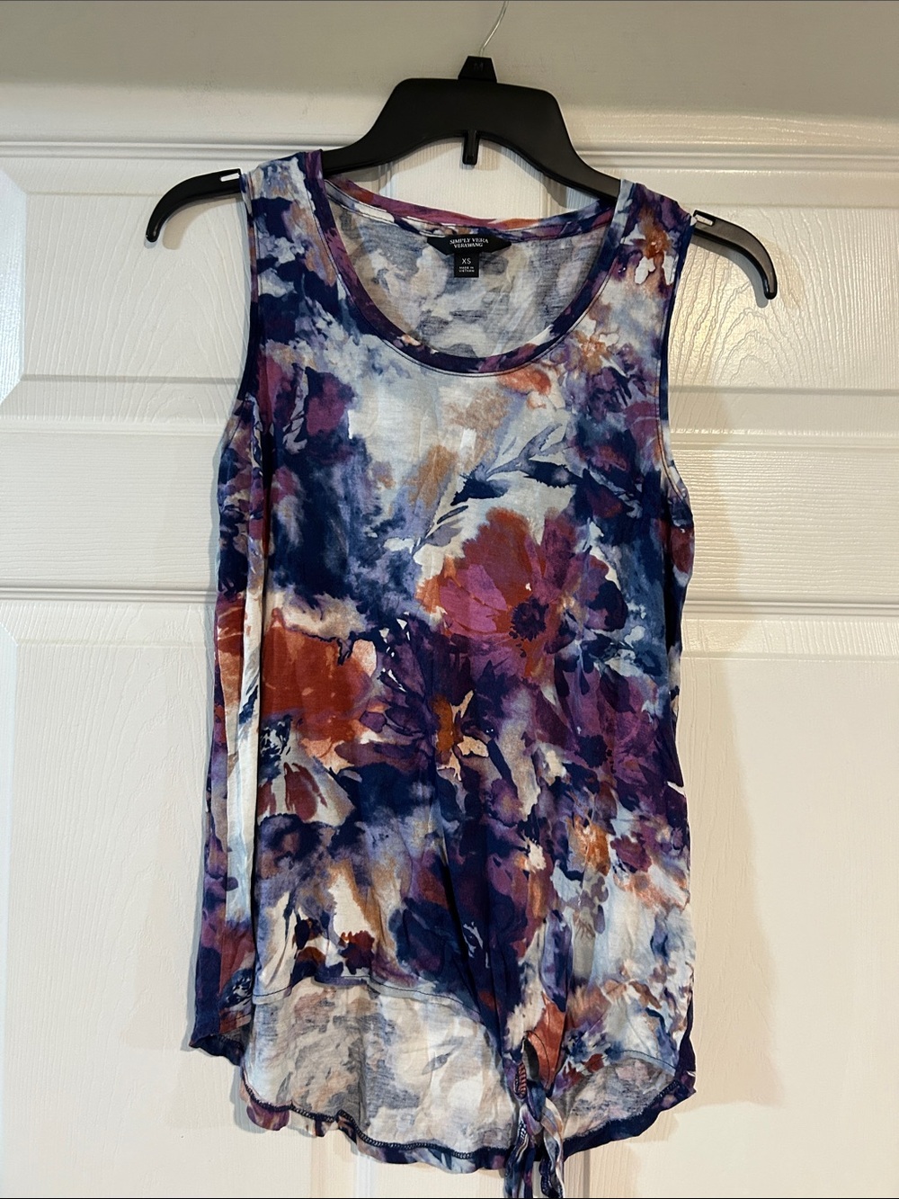 Purple Multi Floral Tie-Front Tank